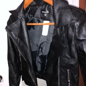 Black leather jacket